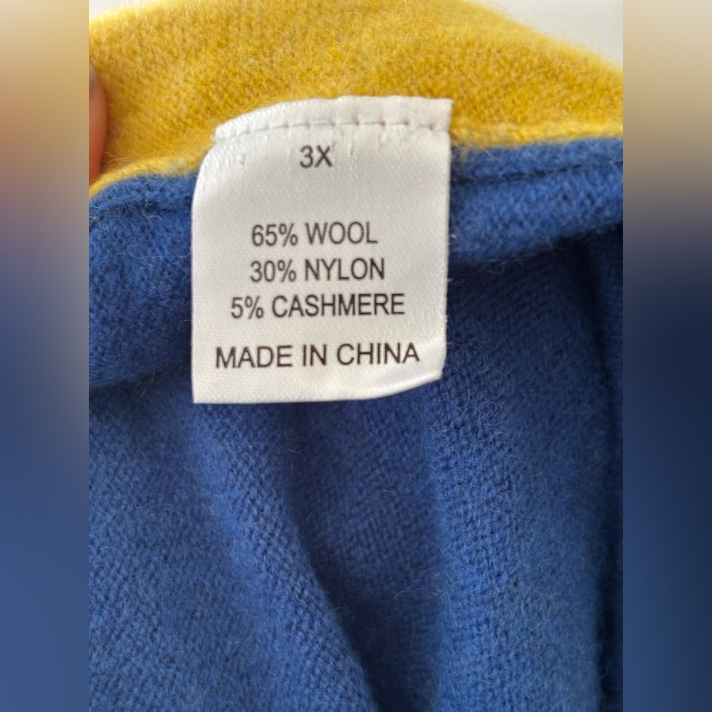 Frances Valentine Cashmere Blend Colorblock Sweater Size 3X - Picture 8 of 8